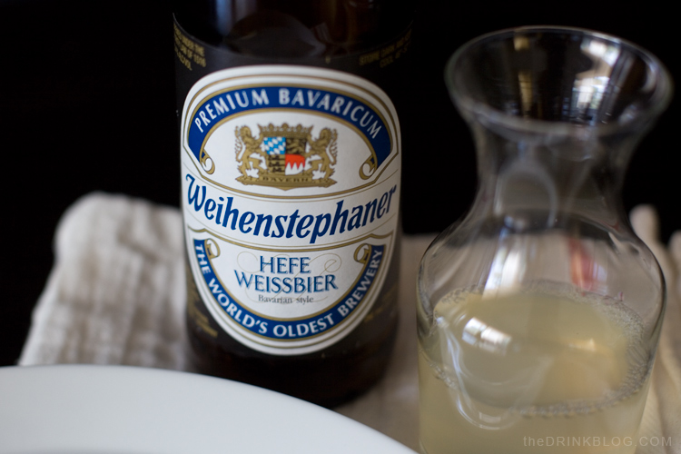 the hefeweizen from The Bavarian State Brewery Weihenstephan and lemonade for the radler