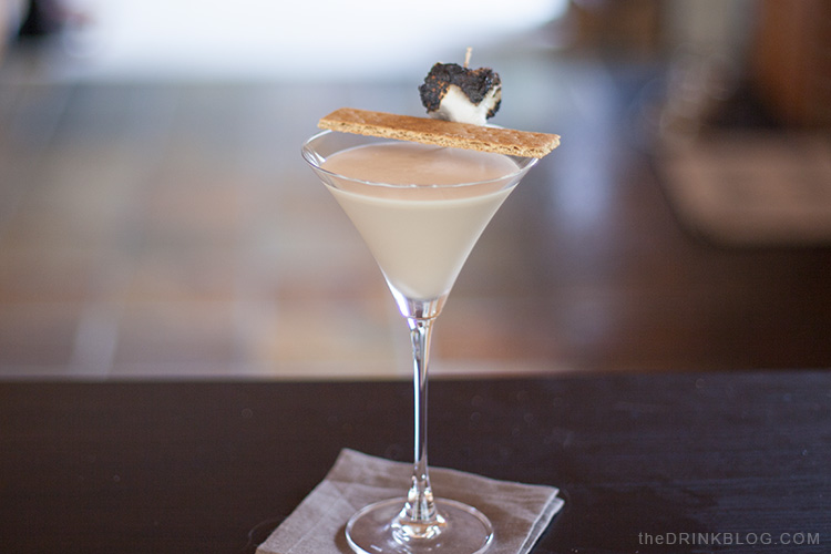 hero shot of the barrel aged s'more martini