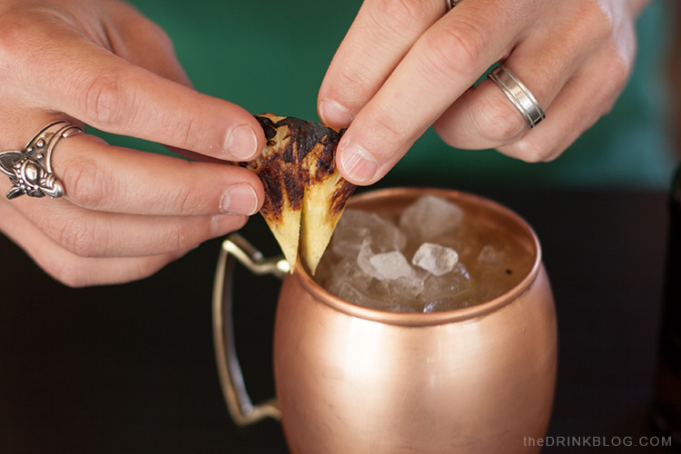 garnish with grilled pineapple