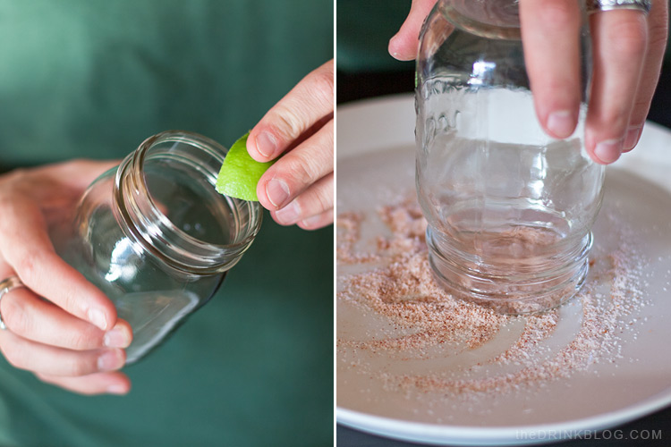 rim glass with salt and chili