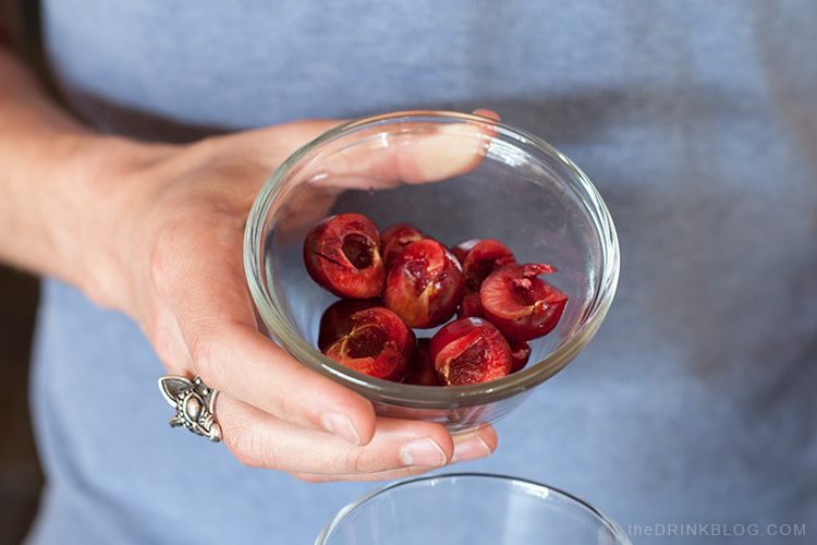 fresh pitted cherries