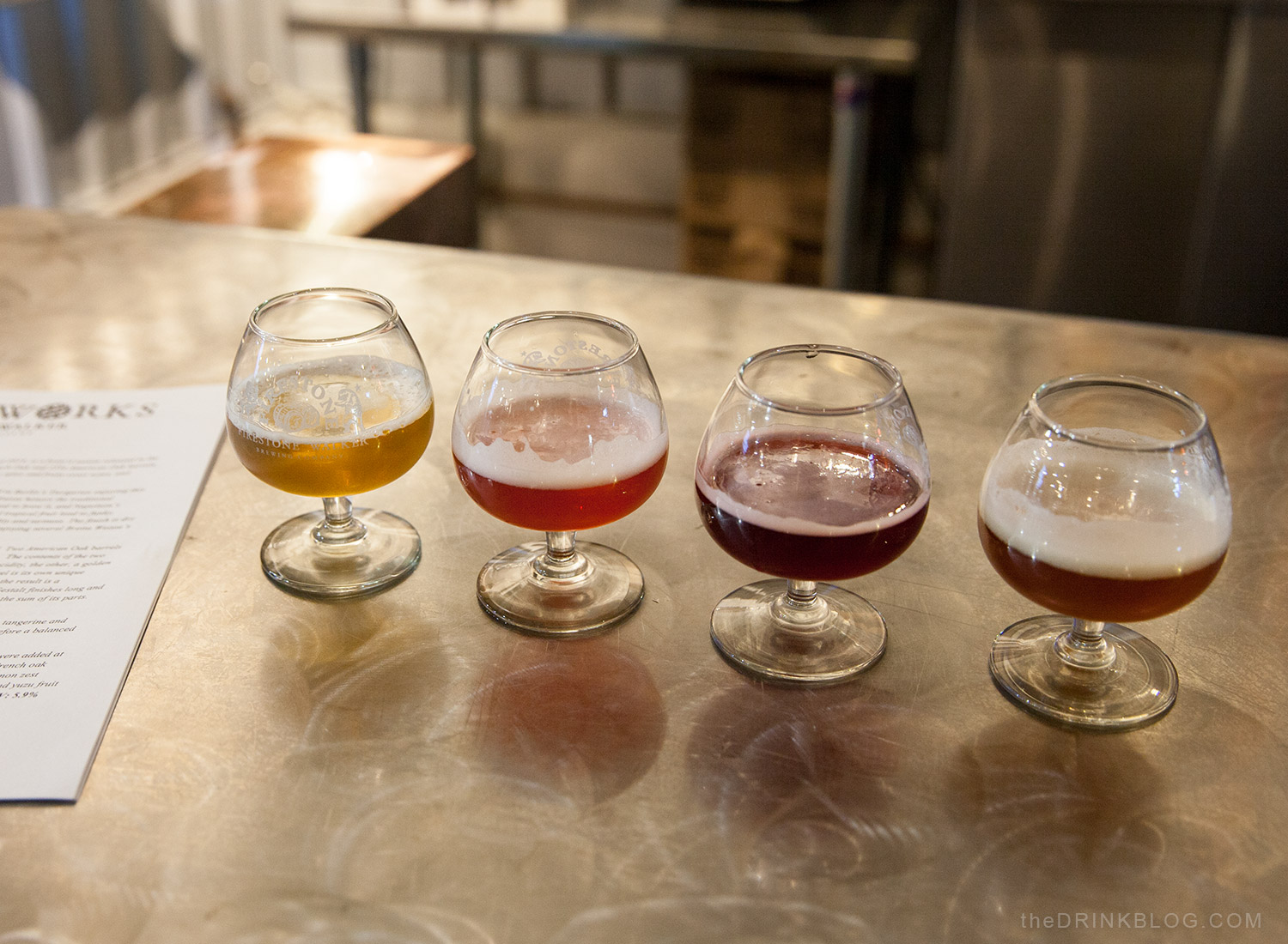 beer tasting underway at firestone barrelworks