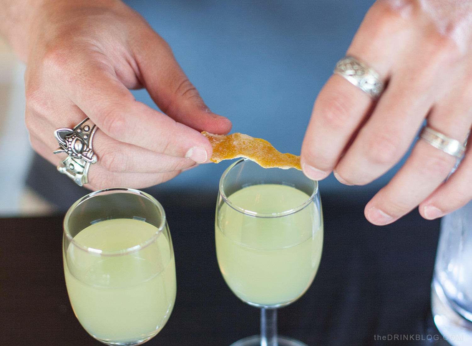 garnish with candied orange peel