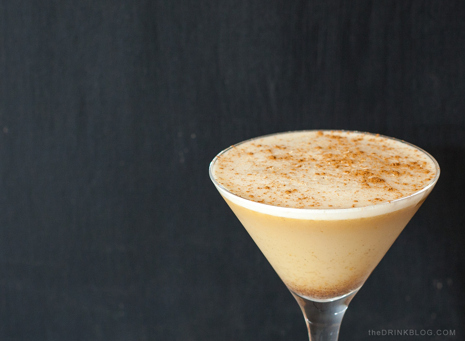 chocolate pumpkin pie martini topped with nutmeg