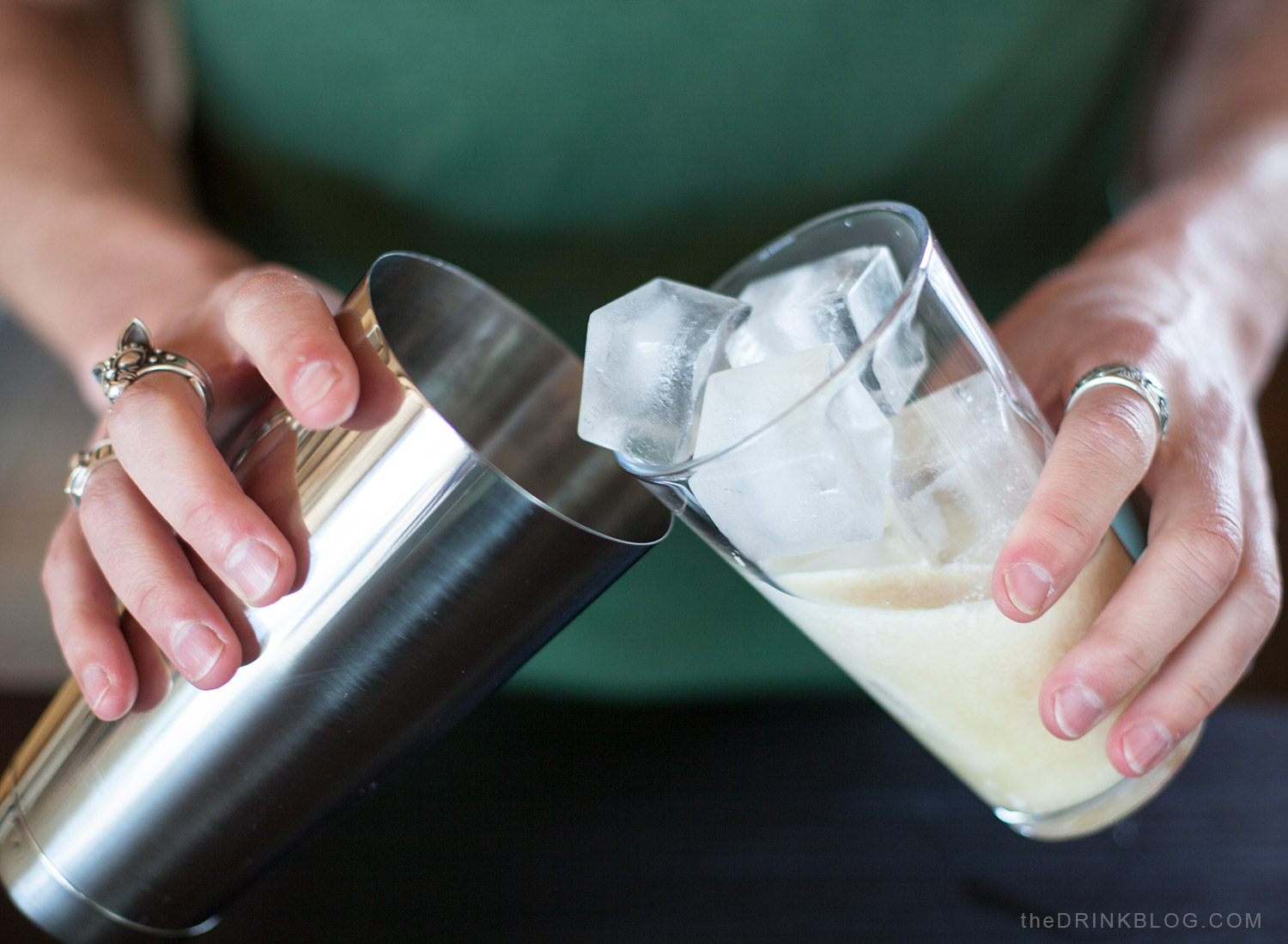 fill boston shaker with ice