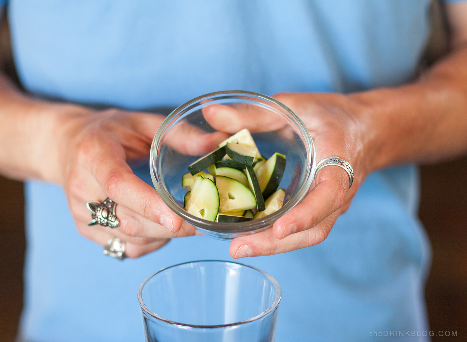 chopped cucumbers